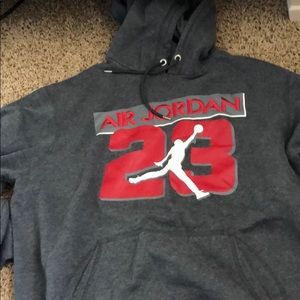 Grey and red Jordan 23 sweatshirt hoodie